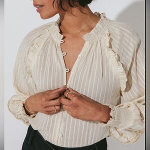 Cleobella Cream Ruffle Blouse